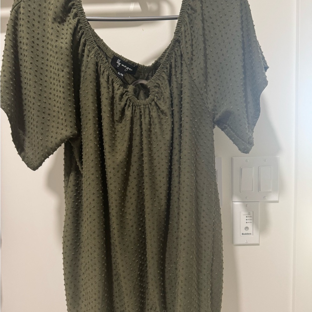 Elegant Olive Textured Blouse